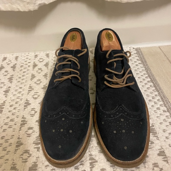 Men’s blue suede dress shoes - Picture 3 of 4